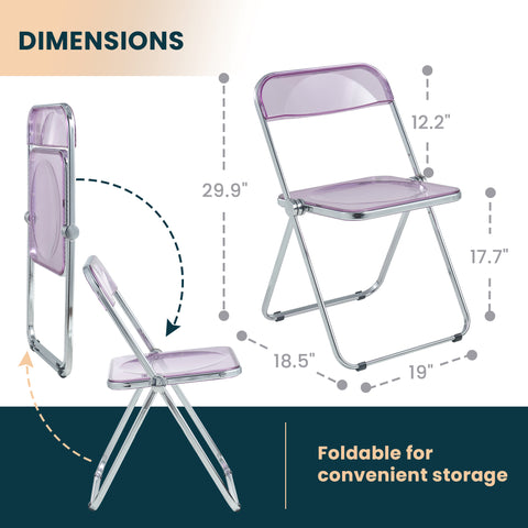 Lawrence Acrylic Folding Chair With Metal Frame