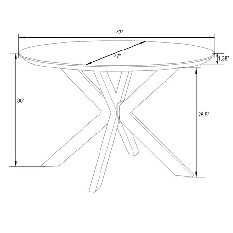 Lawrence 5-Piece Dining Set with Folding Acrylic Dining Chairs and Round Dining Table with Geometric Base for Kitchen and Dining Room