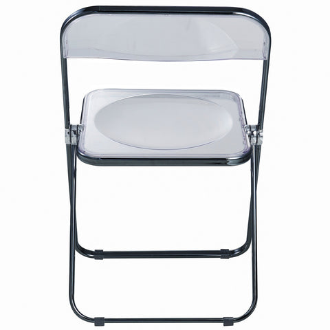 Lawrence Acrylic Folding Chair With Black Metal Frame