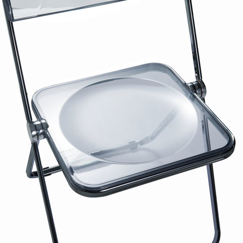 Lawrence Acrylic Folding Chair With Black Metal Frame