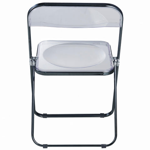 Lawrence Acrylic Folding Chair With Black Metal Frame Set of 4