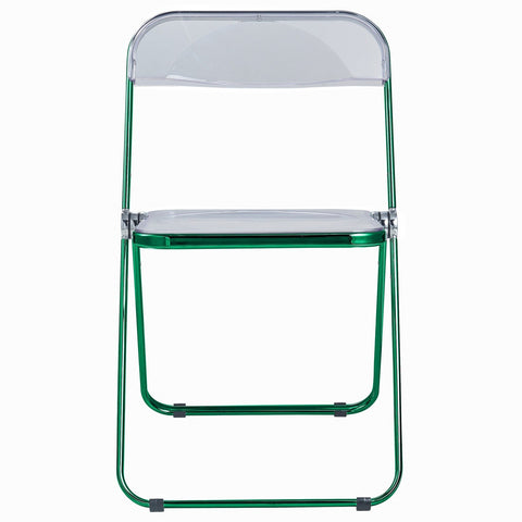 Lawrence Acrylic Folding Chair With Black Metal Frame