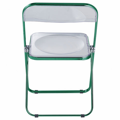 Lawrence Acrylic Folding Chair With Black Metal Frame