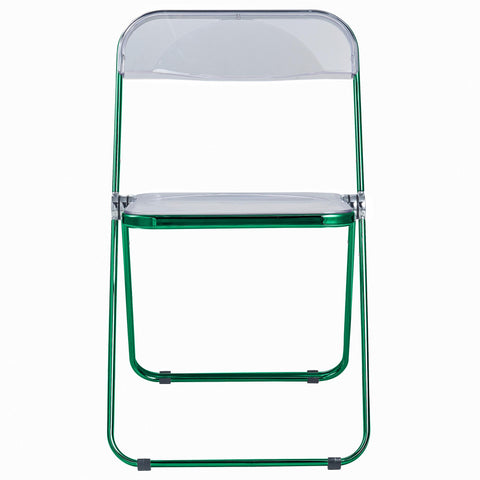 Lawrence Acrylic Folding Chair With Black Metal Frame Set of 4