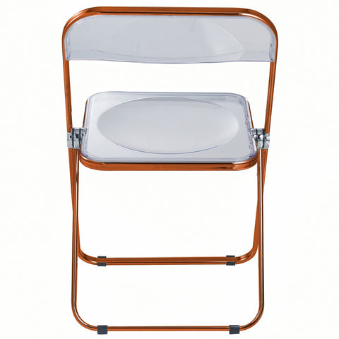 Lawrence Acrylic Folding Chair With Black Metal Frame