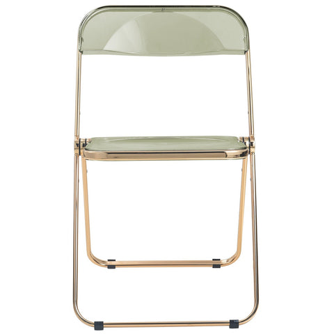 Lawrence Acrylic Folding Chair With Gold Metal Frame