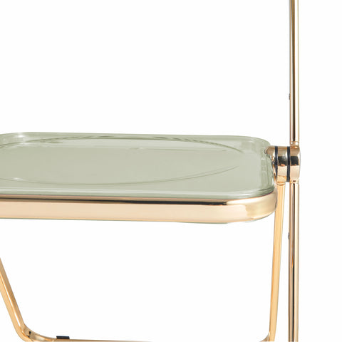 Lawrence Acrylic Folding Chair With Gold Metal Frame Set of 4