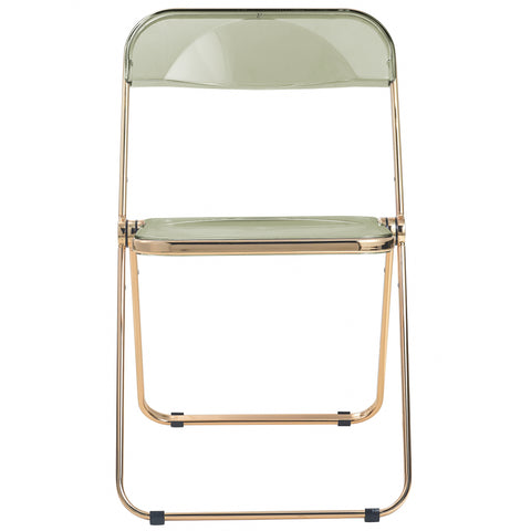 Lawrence Acrylic Folding Chair With Gold Metal Frame Set of 4