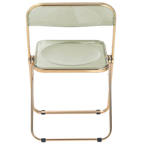 Lawrence Acrylic Folding Chair With Gold Metal Frame Set of 4