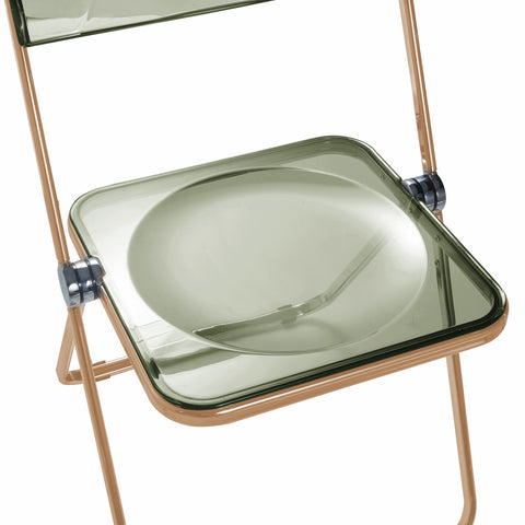 Lawrence Acrylic Folding Chair With Gold Metal Frame Set of 4