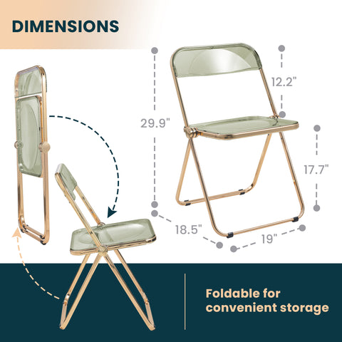 Lawrence Acrylic Folding Chair With Metal Frame