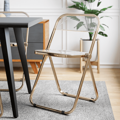 Lawrence Acrylic Folding Chair With Metal Frame