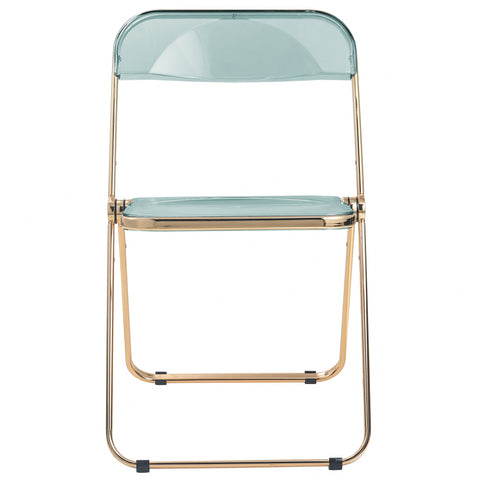 Lawrence Acrylic Folding Chair With Gold Metal Frame Set of 4