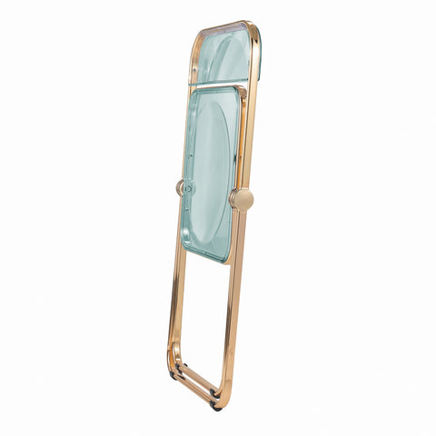 Lawrence Acrylic Folding Chair With Gold Metal Frame Set of 4