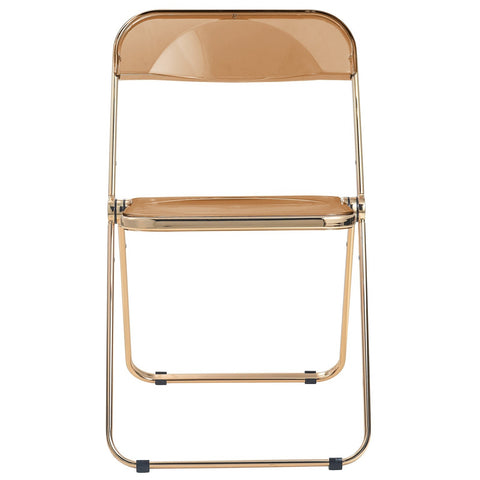 Lawrence Acrylic Folding Chair With Gold Metal Frame