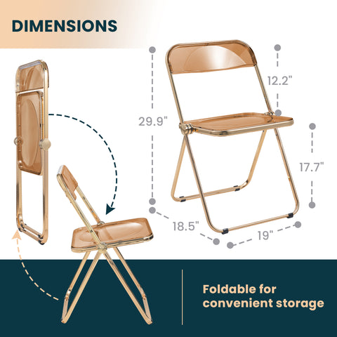 Lawrence Acrylic Folding Chair With Metal Frame