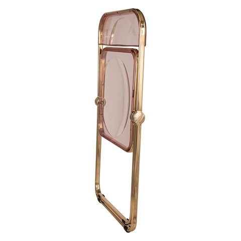 Lawrence Acrylic Folding Chair With Gold Metal Frame Set of 4