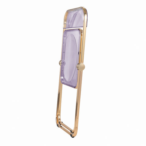 Lawrence Acrylic Folding Chair With Gold Metal Frame