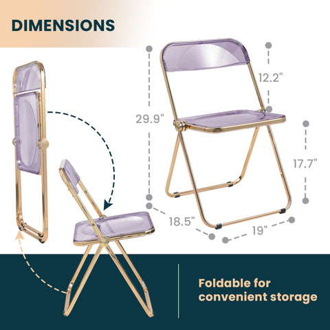 Lawrence Acrylic Folding Chair With Metal Frame