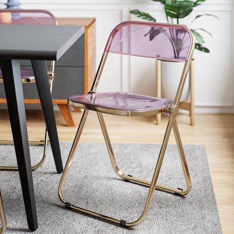 Lawrence Acrylic Folding Chair With Metal Frame