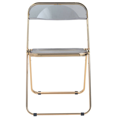 Lawrence Acrylic Folding Chair With Gold Metal Frame