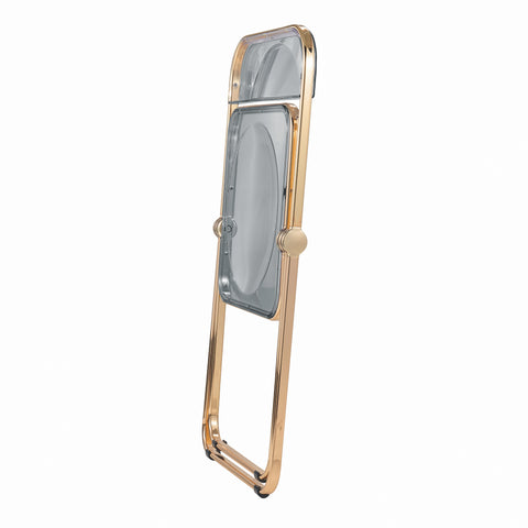 Lawrence Acrylic Folding Chair With Gold Metal Frame Set of 4