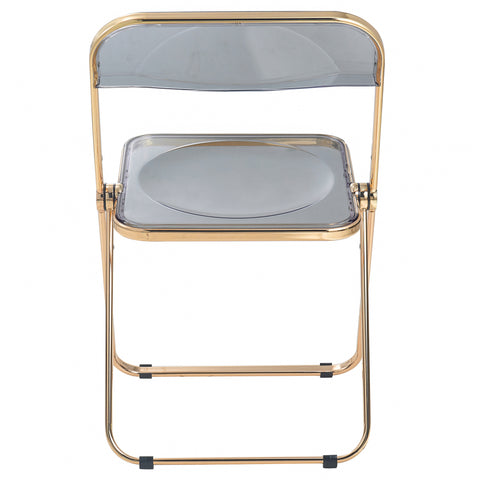 Lawrence Acrylic Folding Chair With Gold Metal Frame