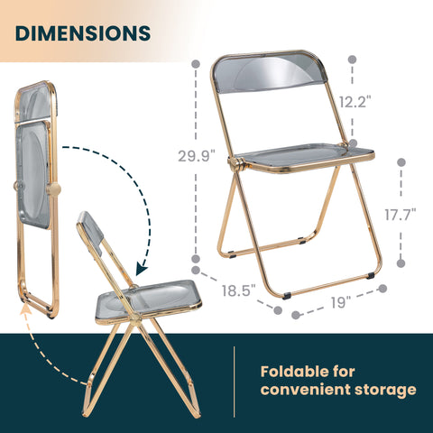 Lawrence Acrylic Folding Chair With Metal Frame