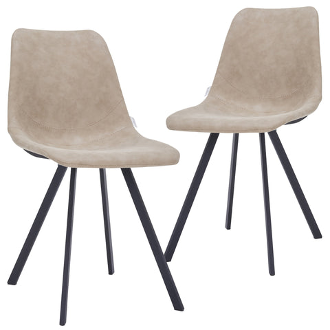 Markley Modern Leather Dining Chair With Metal Legs Set of 2