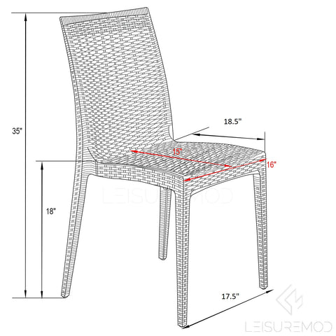 Mace Patio Outdoor Dining Chair with Weave Design in Polypropylene