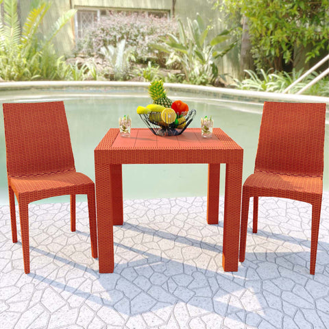 Mace Patio Outdoor Dining Chair with Weave Design in Polypropylene