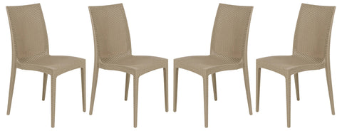 Mace Patio Outdoor Dining Chair with Weave Design in Polypropylene Set of 4