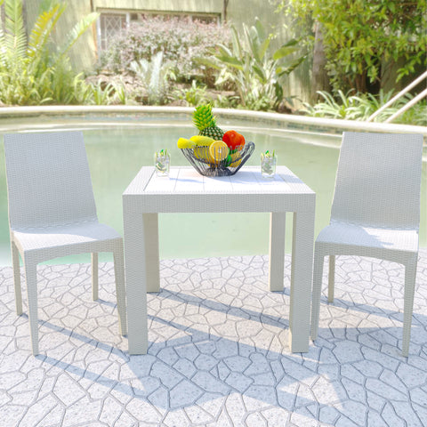 Mace Patio Outdoor Dining Chair with Weave Design in Polypropylene