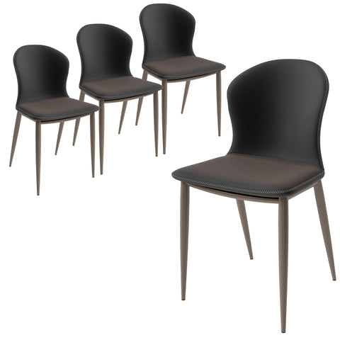 Mosaic Modern Accent Upholstered Dining Chair With Metal Legs Set of 4