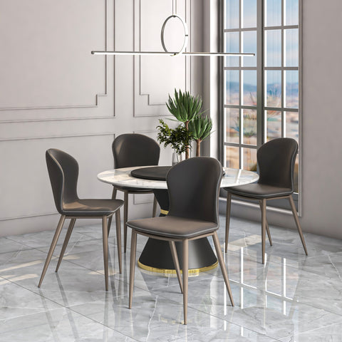 Mosaic Modern Accent Upholstered Dining Chair With Metal Legs Set of 4