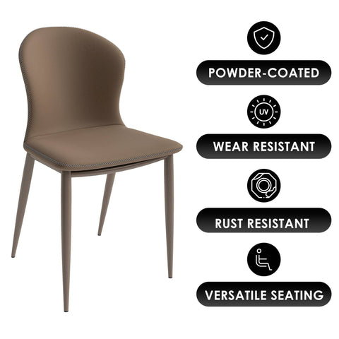 Mosaic Modern Accent Upholstered Dining Chair With Metal Legs Set of 4