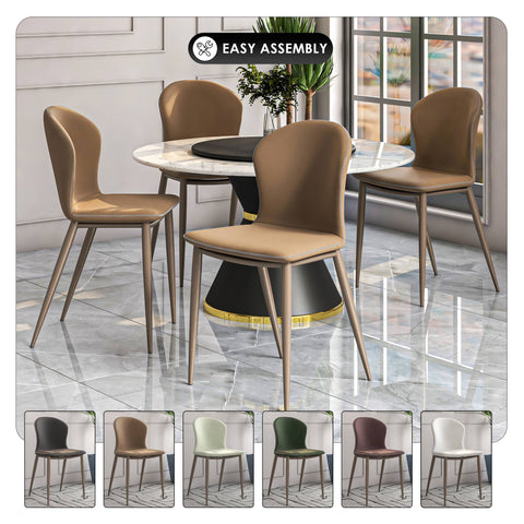 Mosaic Modern Accent Upholstered Dining Chair With Metal Legs Set of 4