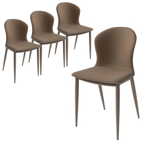 Mosaic Modern Accent Upholstered Dining Chair With Metal Legs Set of 4