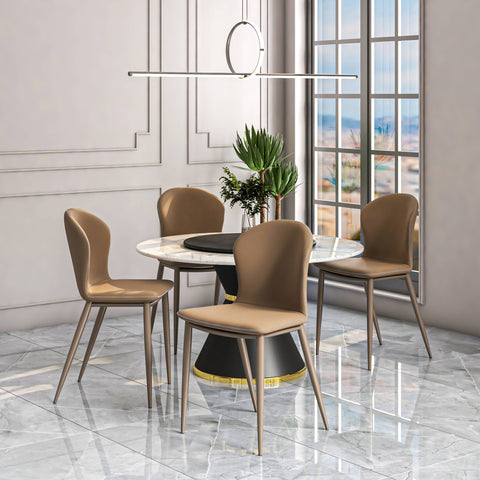 Mosaic Modern Accent Upholstered Dining Chair With Metal Legs Set of 4