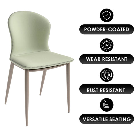 Mosaic Modern Accent Upholstered Dining Chair With Metal Legs Set of 4