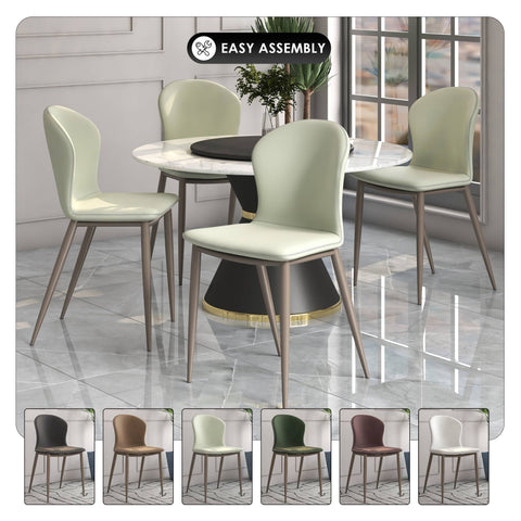 Mosaic Modern Accent Upholstered Dining Chair With Metal Legs Set of 4