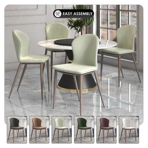 Mosaic Dining Chair Upholstered Fabric Foam Cushioned Chair with Metal Legs