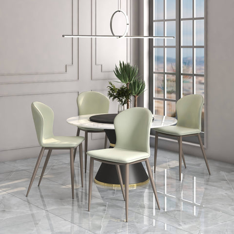 Mosaic Modern Accent Upholstered Dining Chair With Metal Legs Set of 4