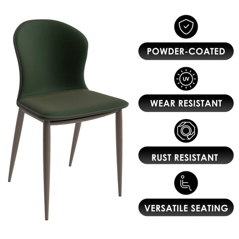 Mosaic Dining Chair Upholstered Fabric Foam Cushioned Chair with Metal Legs