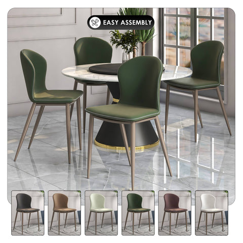 Mosaic Modern Accent Upholstered Dining Chair With Metal Legs Set of 4