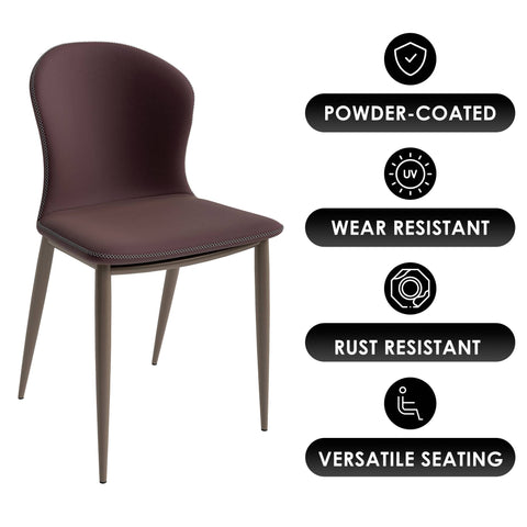 Mosaic Modern Accent Upholstered Dining Chair With Metal Legs Set of 4