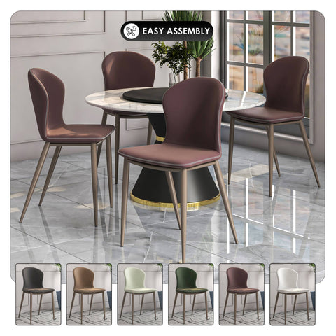 Mosaic Modern Accent Upholstered Dining Chair With Metal Legs Set of 4