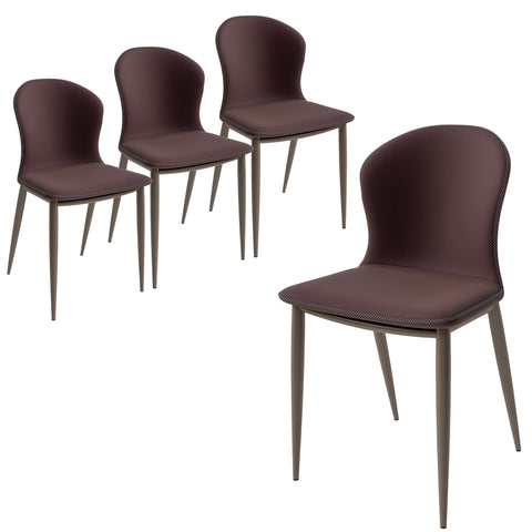 Mosaic Modern Accent Upholstered Dining Chair With Metal Legs Set of 4