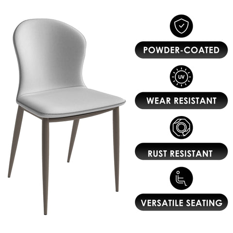 Mosaic Modern Accent Upholstered Dining Chair With Metal Legs Set of 4