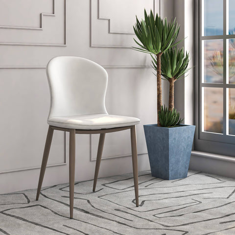 Mosaic Modern Accent Upholstered Dining Chair With Metal Legs Set of 4